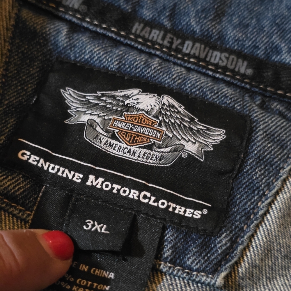 Harley-Davidson Classic Blue Denim Vest - Picture 6 of 16
